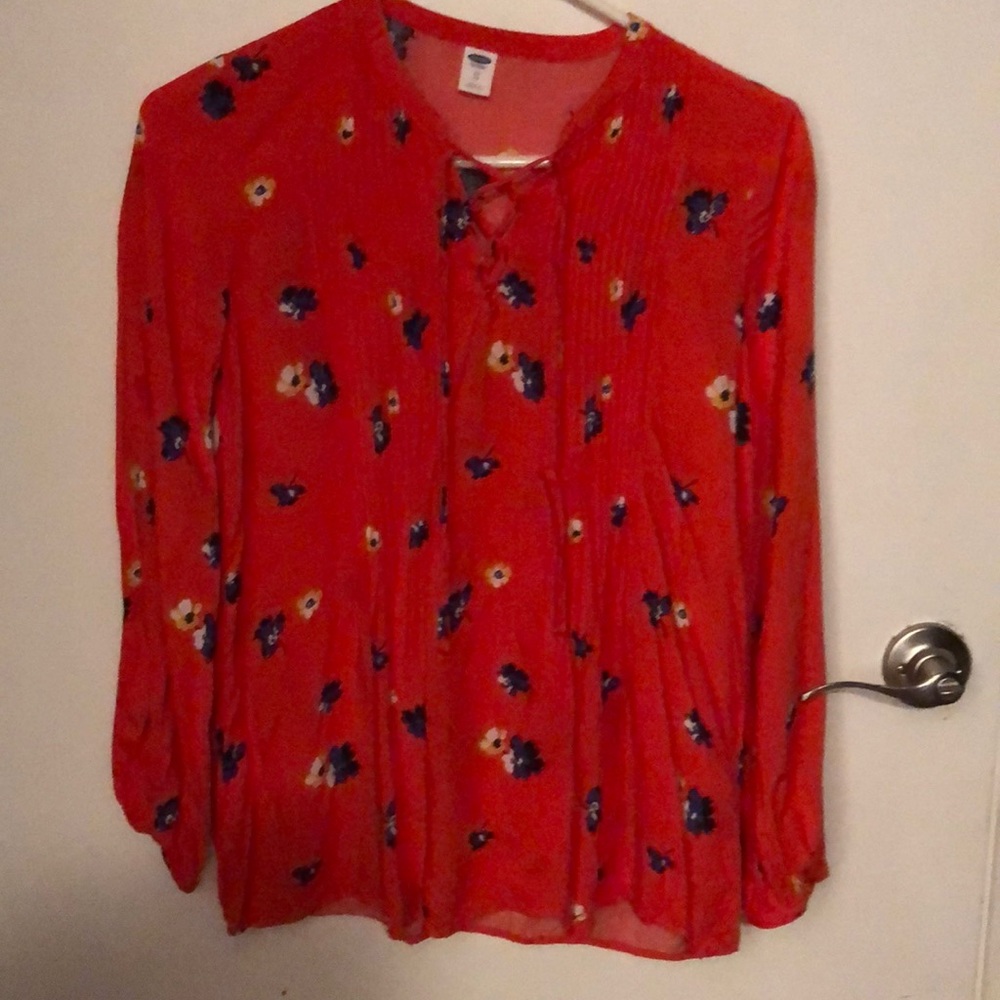 Old navy peasant style lace up top